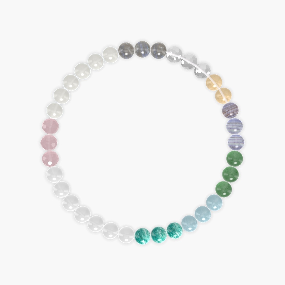 White Jade, Moonstone, Amazonite and more Gemstone Bracelet