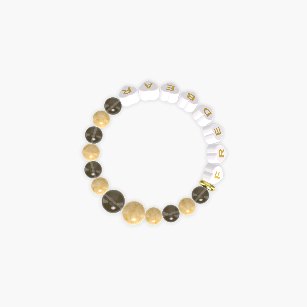Yellow Jade and Smoky Quartz Bracelet