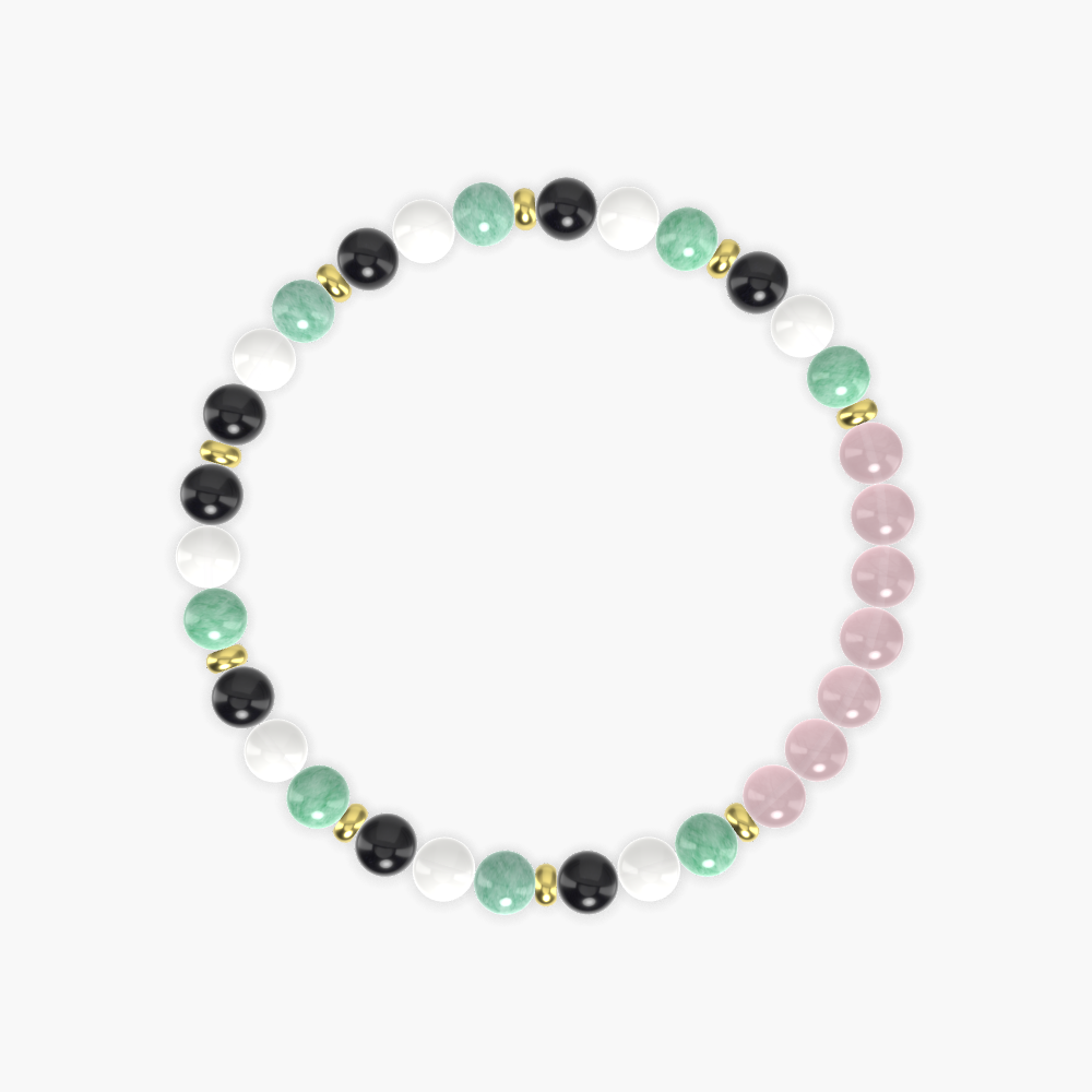 Black Obsidian, White Jade, Green Jade and more Gemstone Bracelet