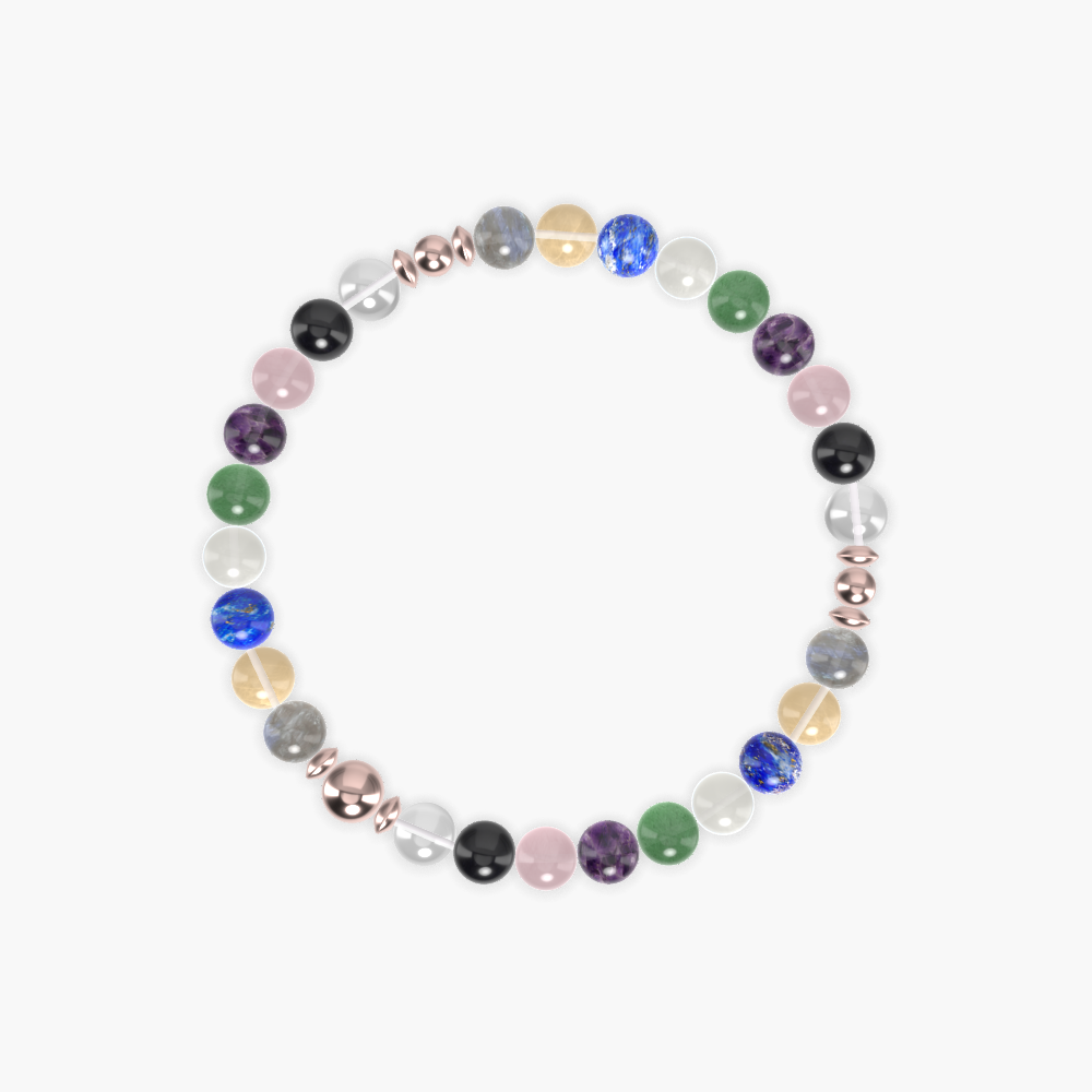Rose Quartz, Amethyst, Aventurine and more Gemstone Bracelet