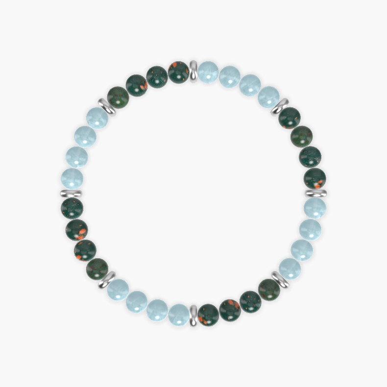 Bloodstone and Aquamarine Bracelet