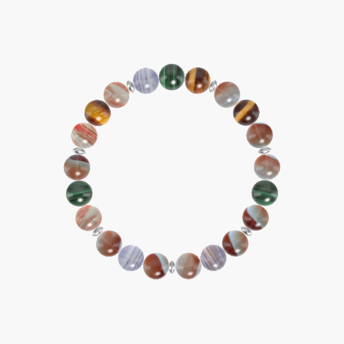 Sardonyx, Blue Lace Agate, Malachite and more Gemstone Bracelet