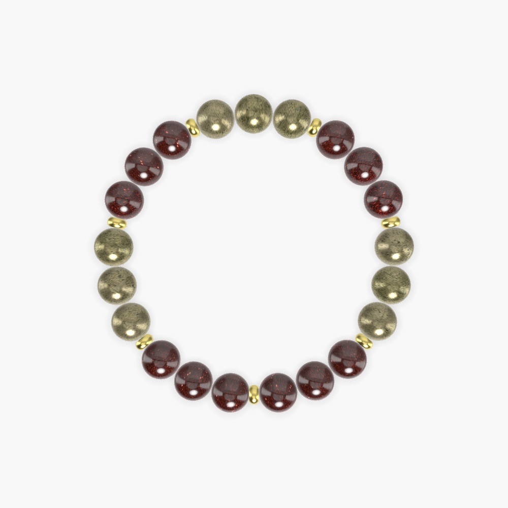 Garnet and Pyrite Bracelet