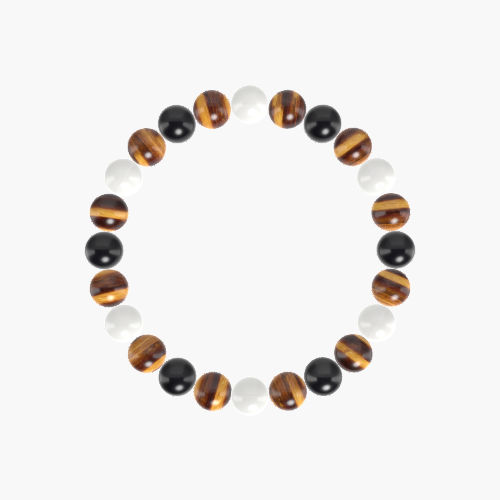 Tiger Eye, White Jade, Black Obsidian and more Gemstone Bracelet