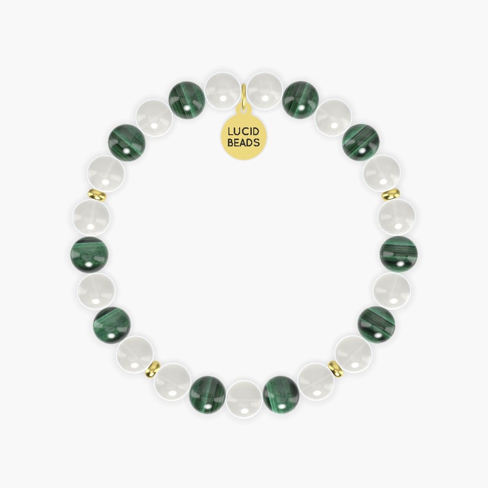 Moonstone and Malachite Bracelet