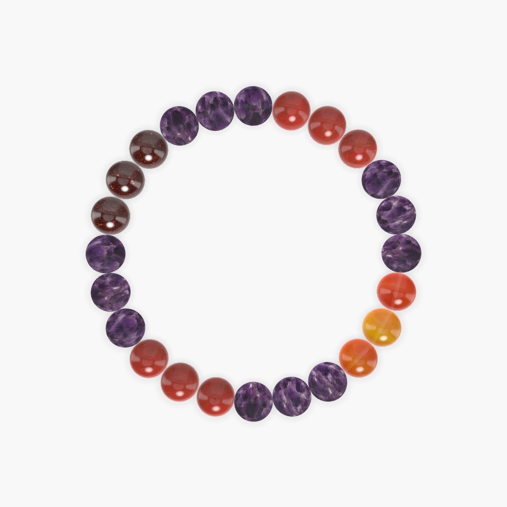 Amethyst, Red Jasper, Carnelian and more Gemstone Bracelet