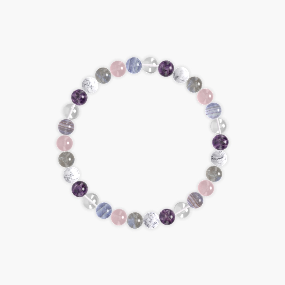 Amethyst, Clear Quartz, Blue Lace Agate and more Gemstone Bracelet