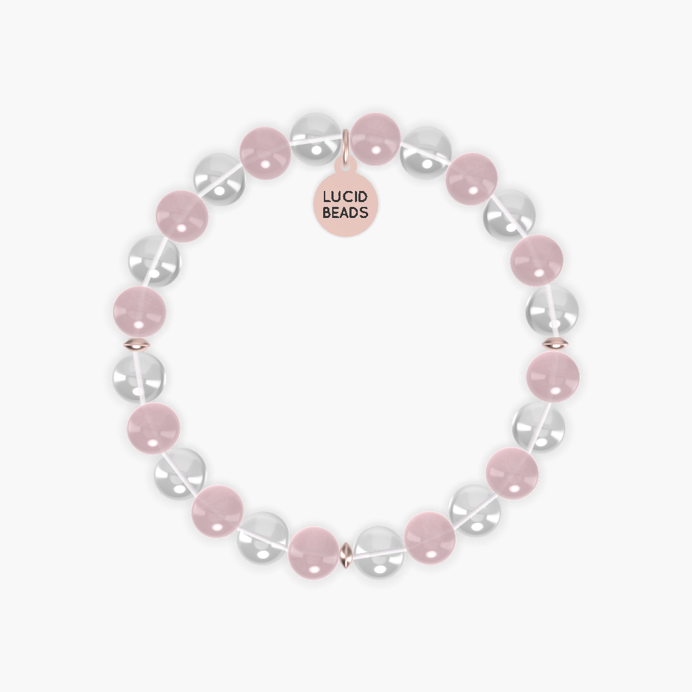 Clear Quartz and Rose Quartz Bracelet