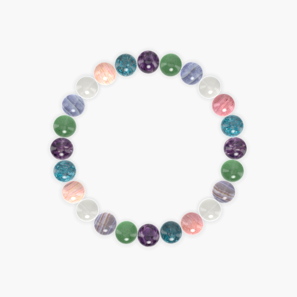 Amethyst, Apatite, Rhodonite and more Gemstone Bracelet