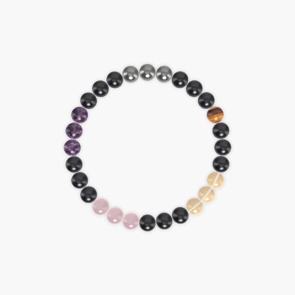Black Tourmaline, Citrine, Hematite and more Gemstone Bracelet