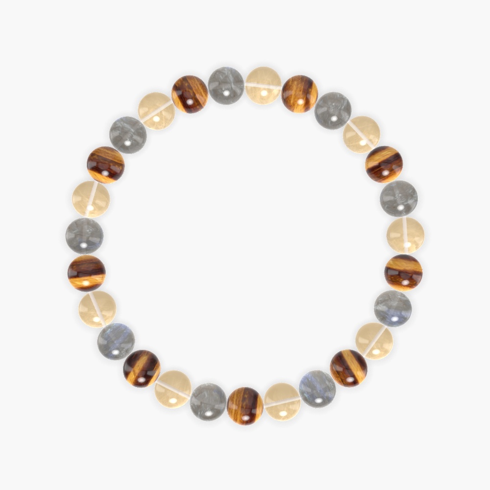 Tiger Eye, Citrine and Labradorite Bracelet