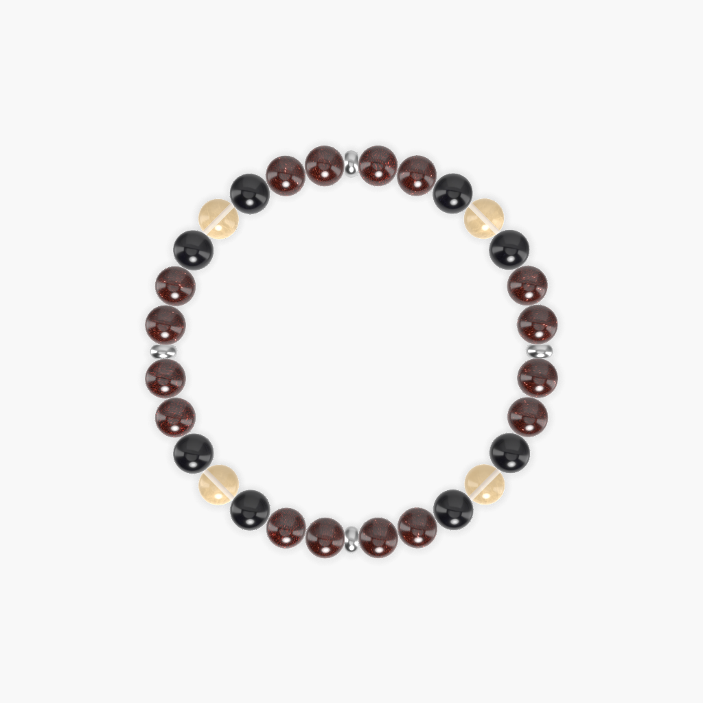 Garnet, Black Tourmaline and Citrine Bracelet