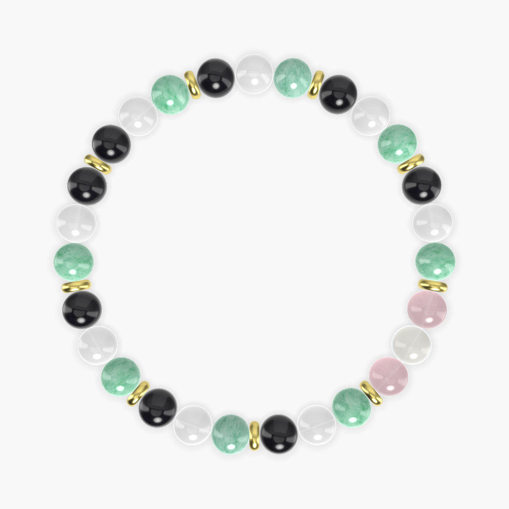Black Obsidian, White Jade, Green Jade and more Gemstone Bracelet