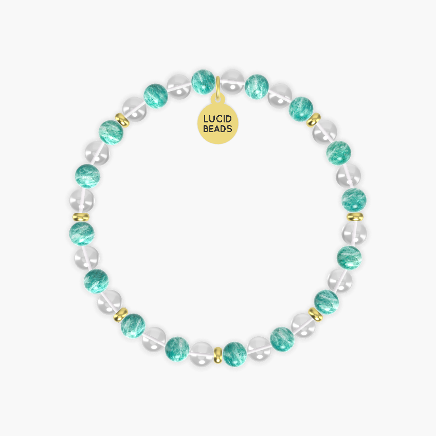 Serenity Wave - Amazonite and Clear Quartz Bracelet