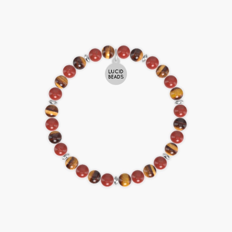 Tiger Eye and Red Jasper Bracelet