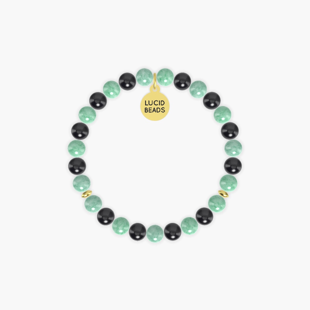 Green Jade and Black Tourmaline Bracelet