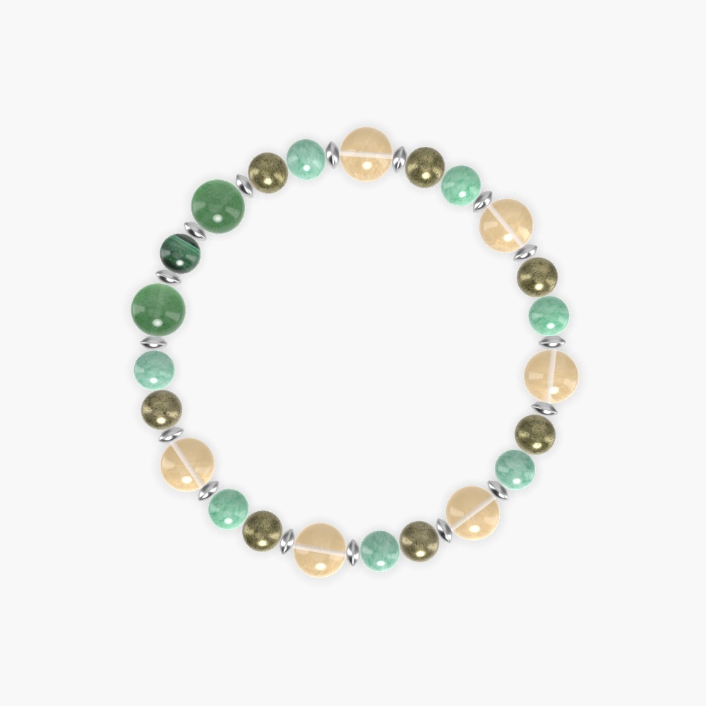 Green Jade, Pyrite, Citrine and more Gemstone Bracelet