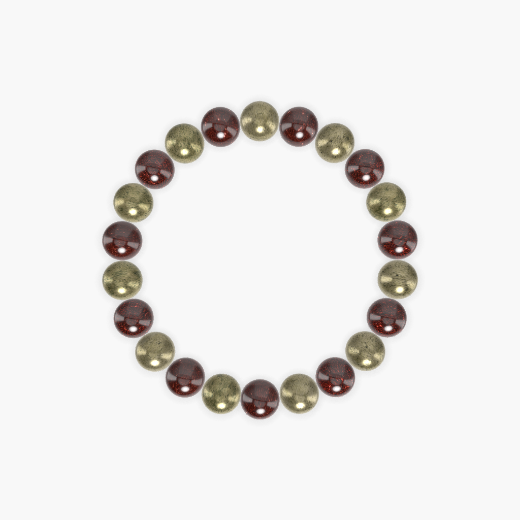 Garnet and Pyrite Bracelet