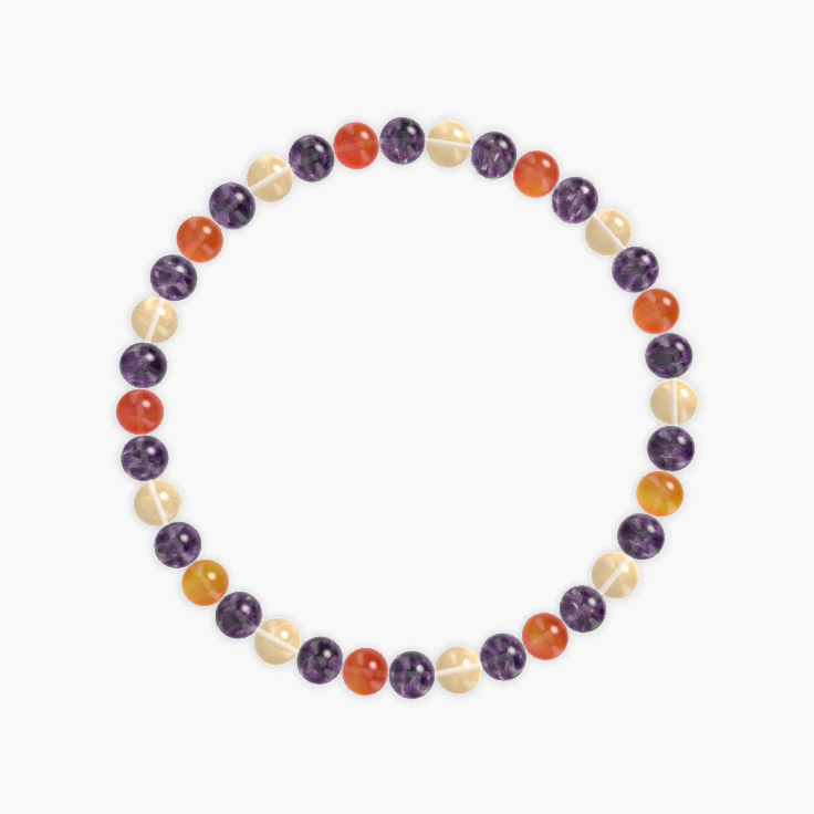 Amethyst, Citrine and Carnelian Bracelet