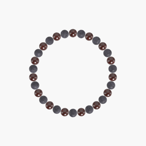 Lava Rock and Garnet Bracelet