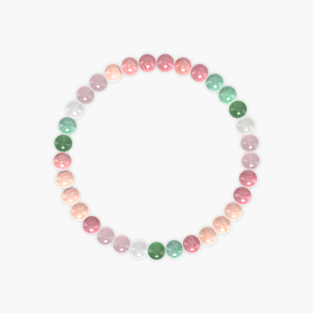 Rhodonite, Rose Quartz, Green Jade and more Gemstone Bracelet