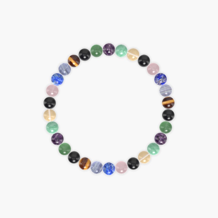 Black Obsidian, Lapis Lazuli, Rose Quartz and more Gemstone Bracelet