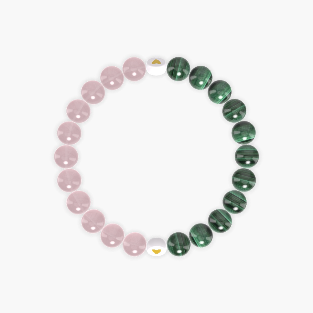 Malachite and Rose Quartz Bracelet