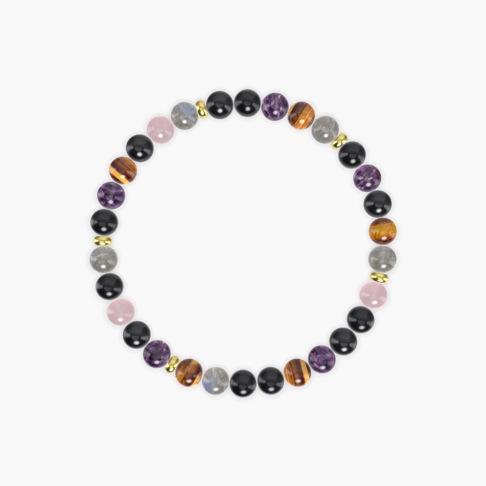 Black Obsidian, Tiger Eye, Amethyst and more Gemstone Bracelet