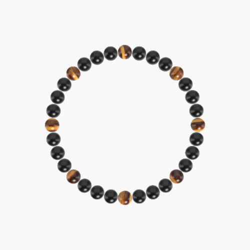 Black Obsidian and Tiger Eye Bracelet