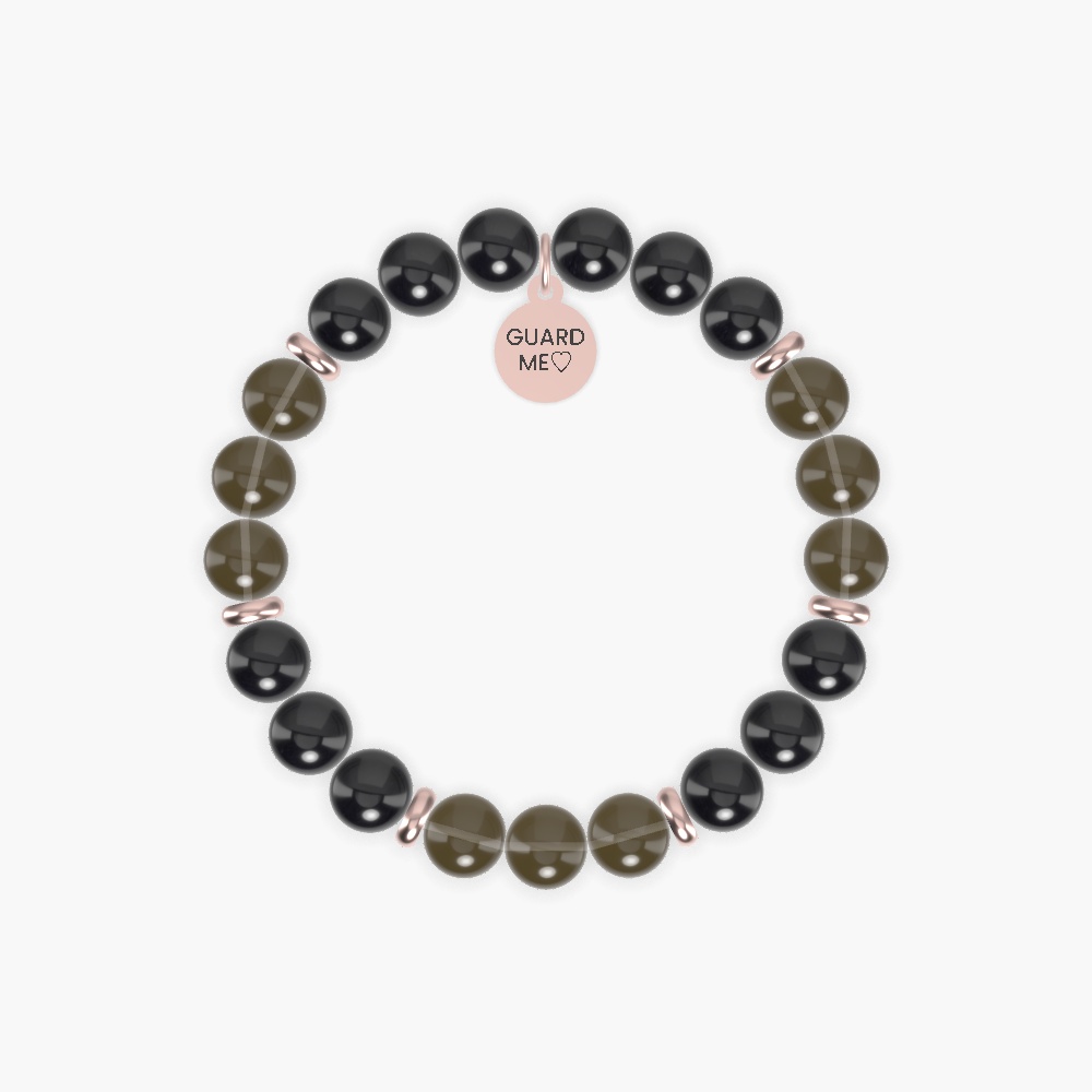 Black Tourmaline and Smoky Quartz Bracelet