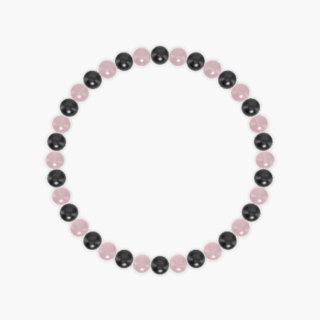 Guarded Hearts - Black Tourmaline and Rose Quartz Bracelet