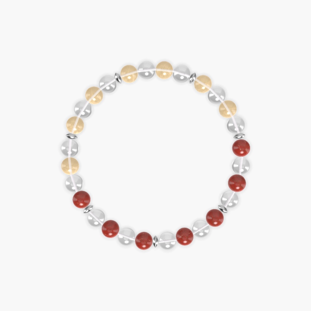 Clear Quartz, Red Jasper and Citrine Bracelet