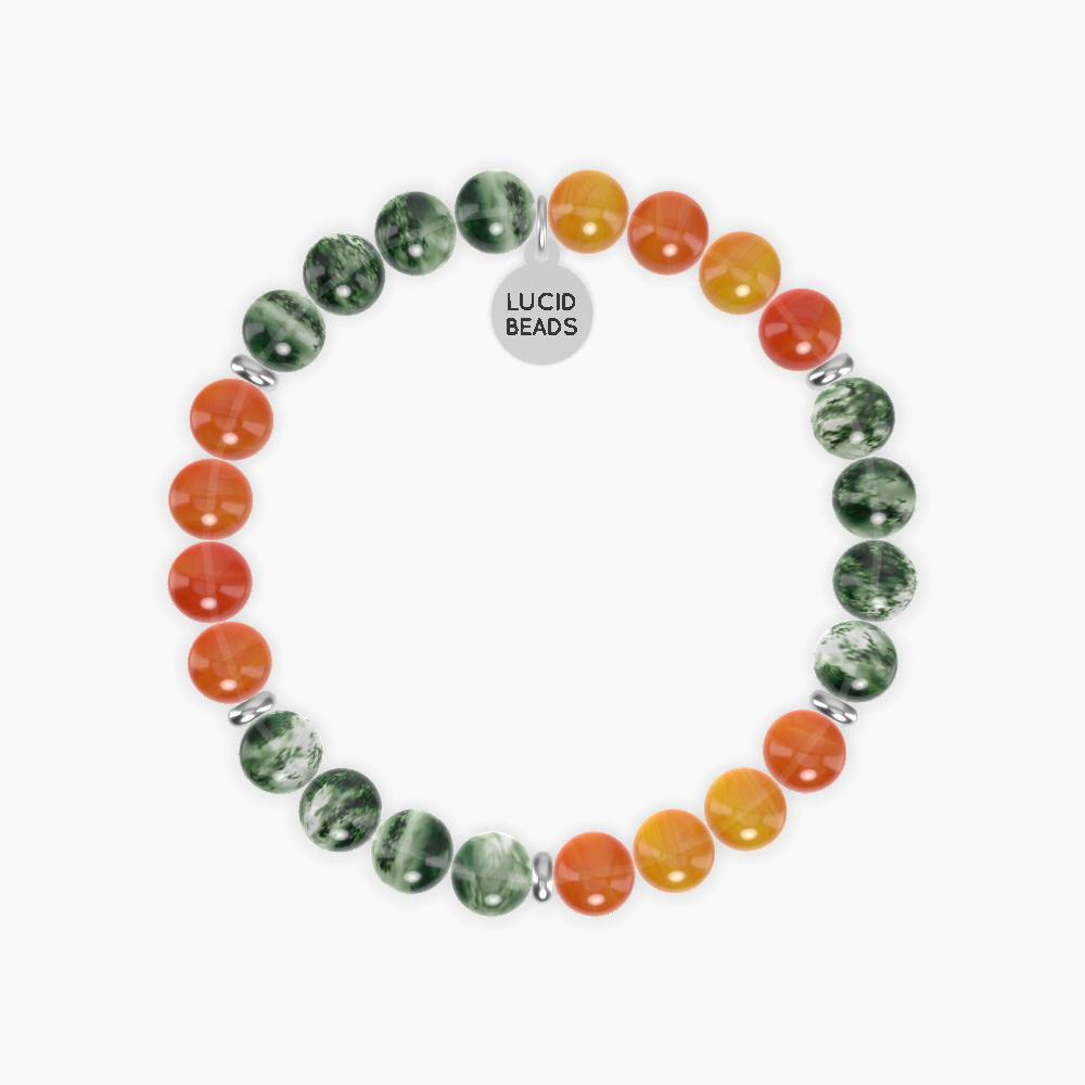 Harmony Earth Energy - Carnelian and Moss Agate Bracelet