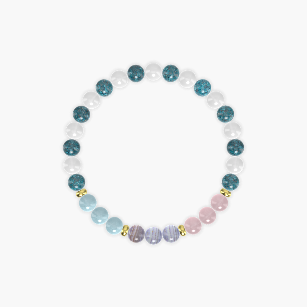 Apatite, White Jade, Blue Lace Agate and more Gemstone Bracelet