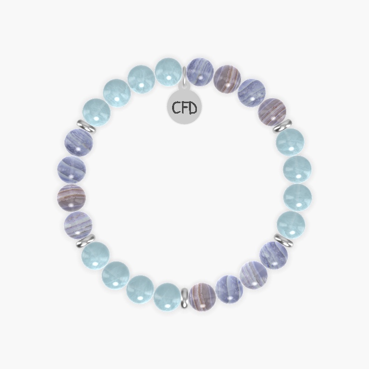 Blue Lace Agate and Aquamarine Bracelet