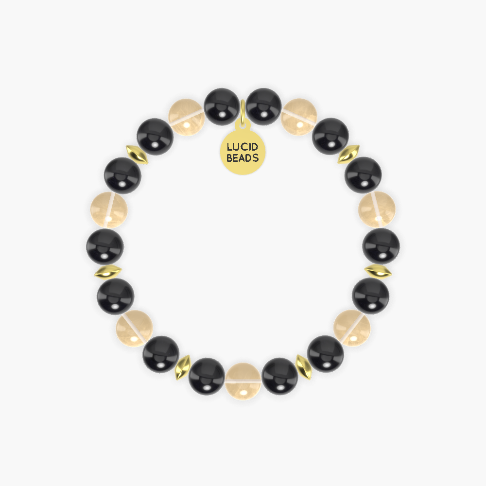 Overcome Obstacles - Black Tourmaline and Citrine Bracelet