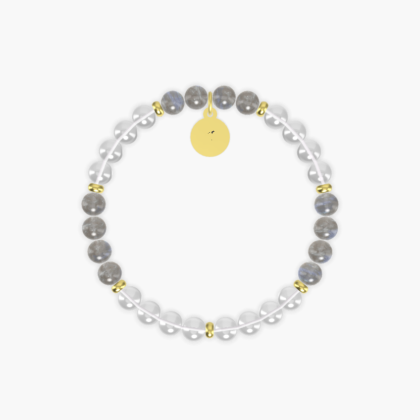 Clear Quartz and Labradorite Bracelet