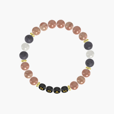 Sunstone, Lava Rock and Moonstone Bracelet