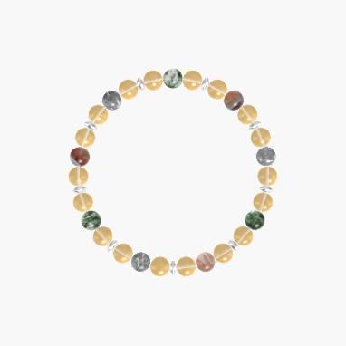 Citrine, Sardonyx, Moss Agate and More Gemstone Bracelet