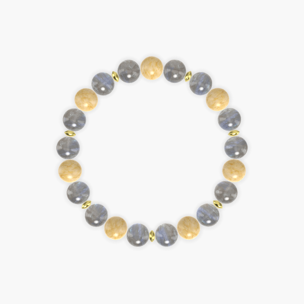 Labradorite and Yellow Jade Bracelet