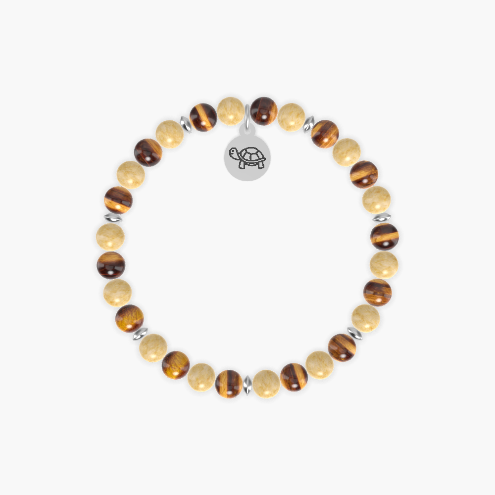 Yellow Jade and Tiger Eye Bracelet