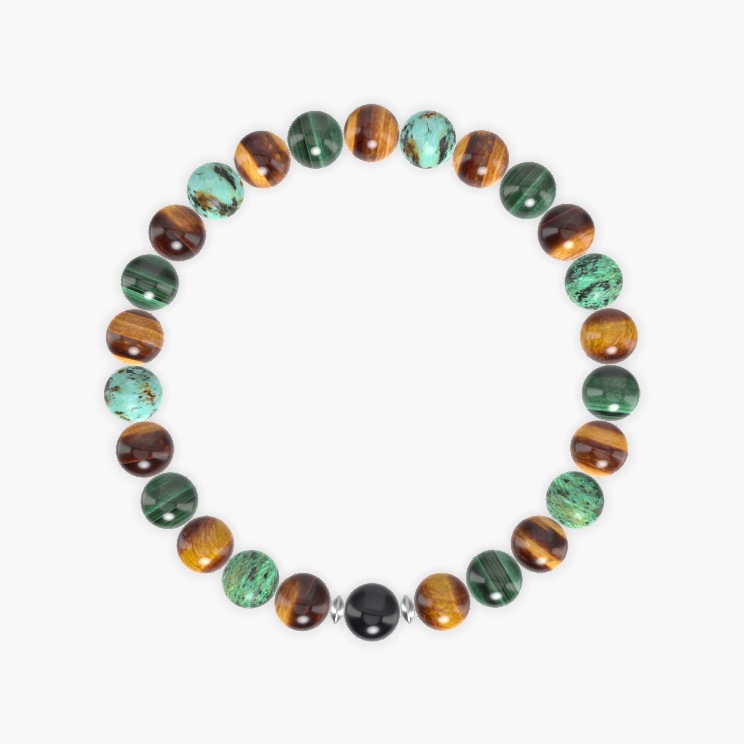 Tiger Eye, Malachite, African Turquoise and more Gemstone Bracelet