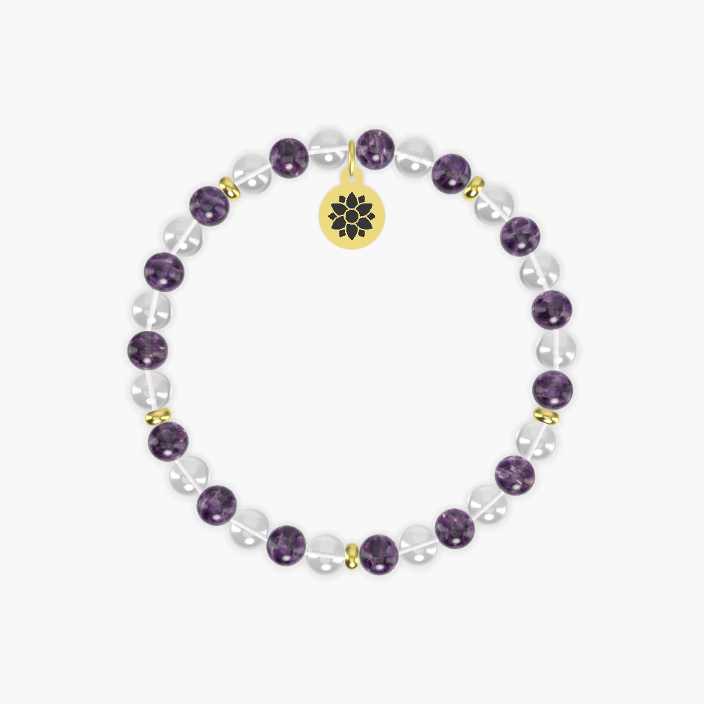 Serenity Glow - Amethyst and Clear Quartz Bracelet