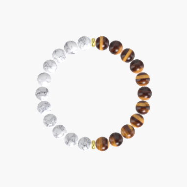 Tiger Eye and Howlite Bracelet