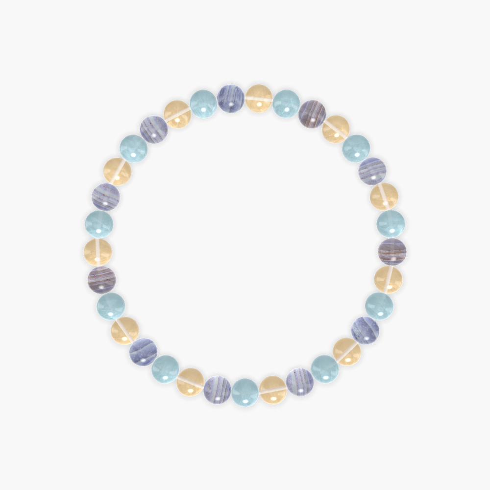 Aquamarine, Citrine and Blue Lace Agate Bracelet
