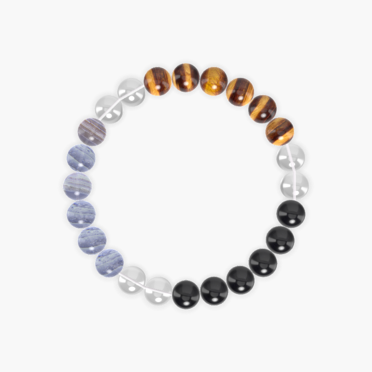 Black Tourmaline, Clear Quartz, Tiger Eye and more Gemstone Bracelet