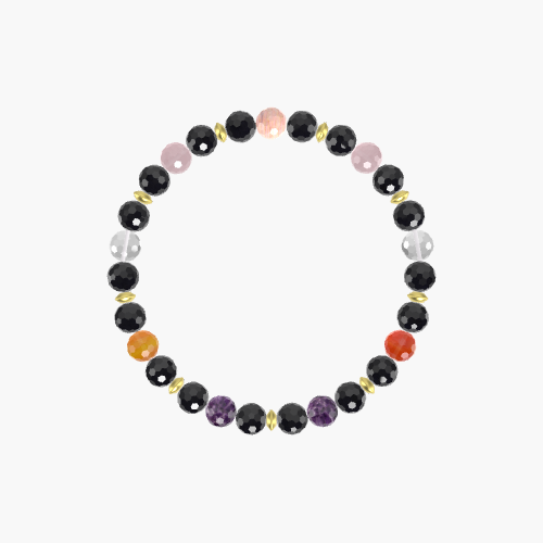 Black Tourmaline, Amethyst, Carnelian and more Gemstone Bracelet
