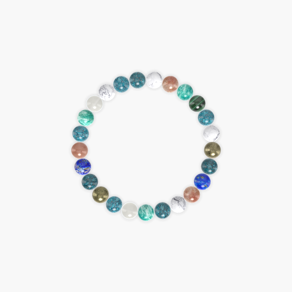 Apatite, Howlite, Amazonite and more Gemstone Bracelet