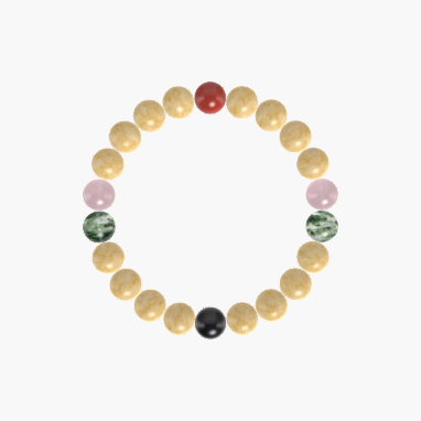 Yellow Jade, Moss Agate, Rose Quartz and More Gemstone Bracelet