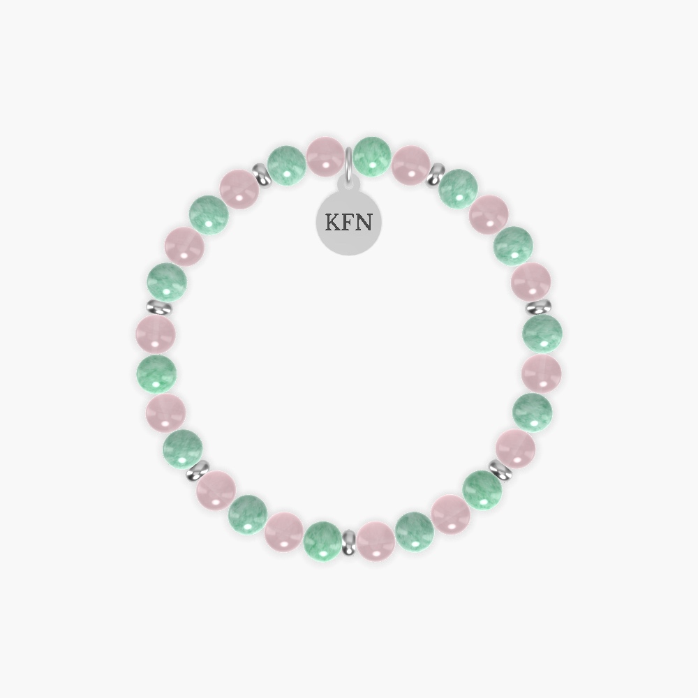 Rose Quartz and Green Jade Bracelet
